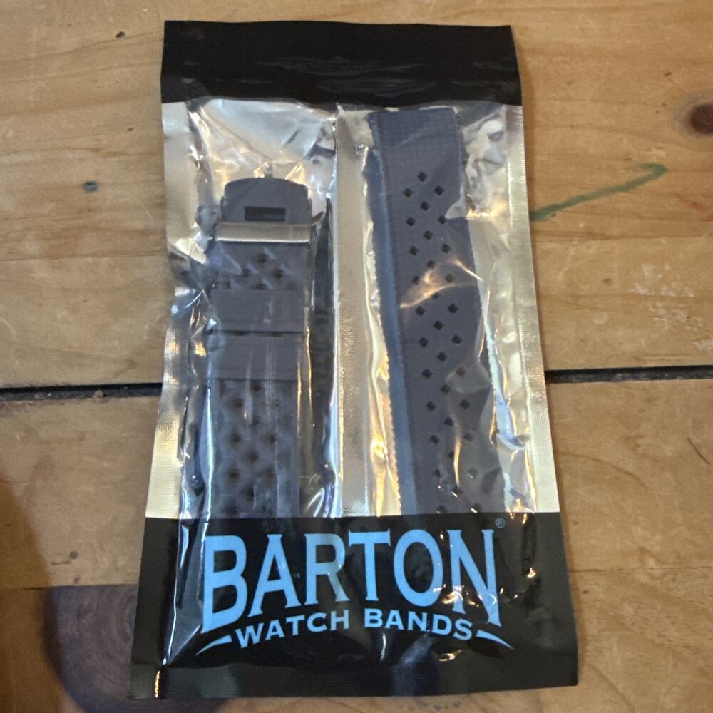 BARTON Smoke Grey Tropical-Style 2.0 Watch Bands - Quick Release-21 mm NEW OPEN